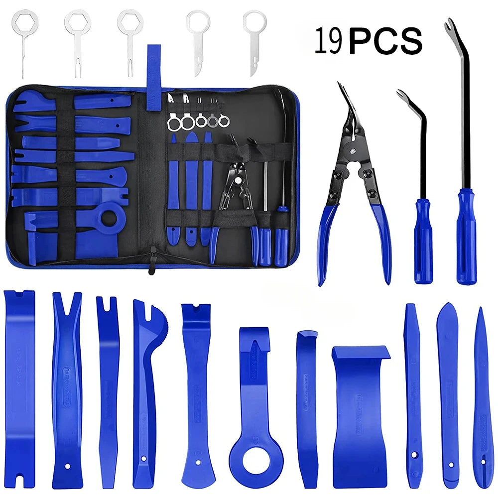 19Pcs Car Special Disassembly Tool Kit Interior Audio Removal Trim Door Panel Dashboard Hand Tool Set