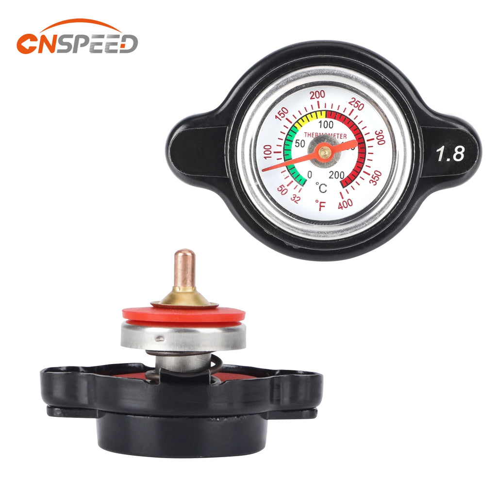 CNSPEED 0.9 1.1 1.3 1.8 Bar Radiator Cap Cover With Temperat
