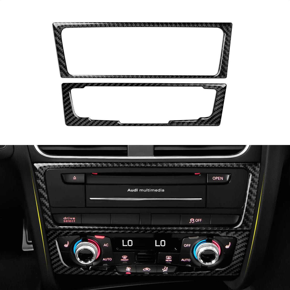 Car Center Console Gear Shift Panel Set For Audi A4 S4 RS4 A5 S5 RS5 (2007-2016) Carbon Fiber Interior Sticker Trim Accessories