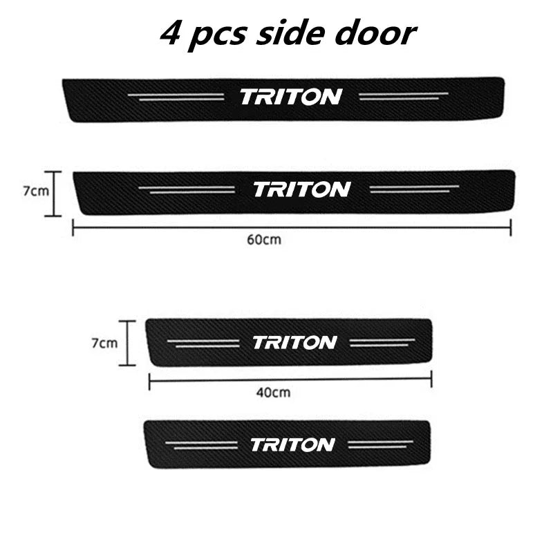 60X7CM Car Door Sill Side Anti Scratch Protector Strip Carbon Fiber Car Sticker For Mitsubishi L200 Triton Car Accessories