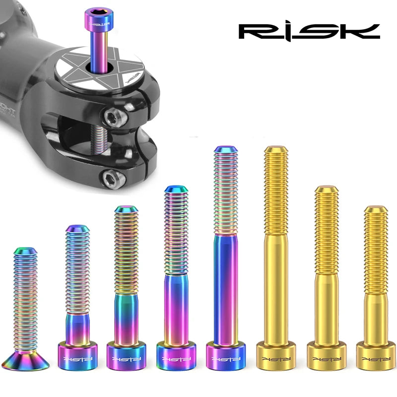 RISK Bike Titanium Bolt Screw M6x30 M6x35 M6x40 M6x50 for Bi