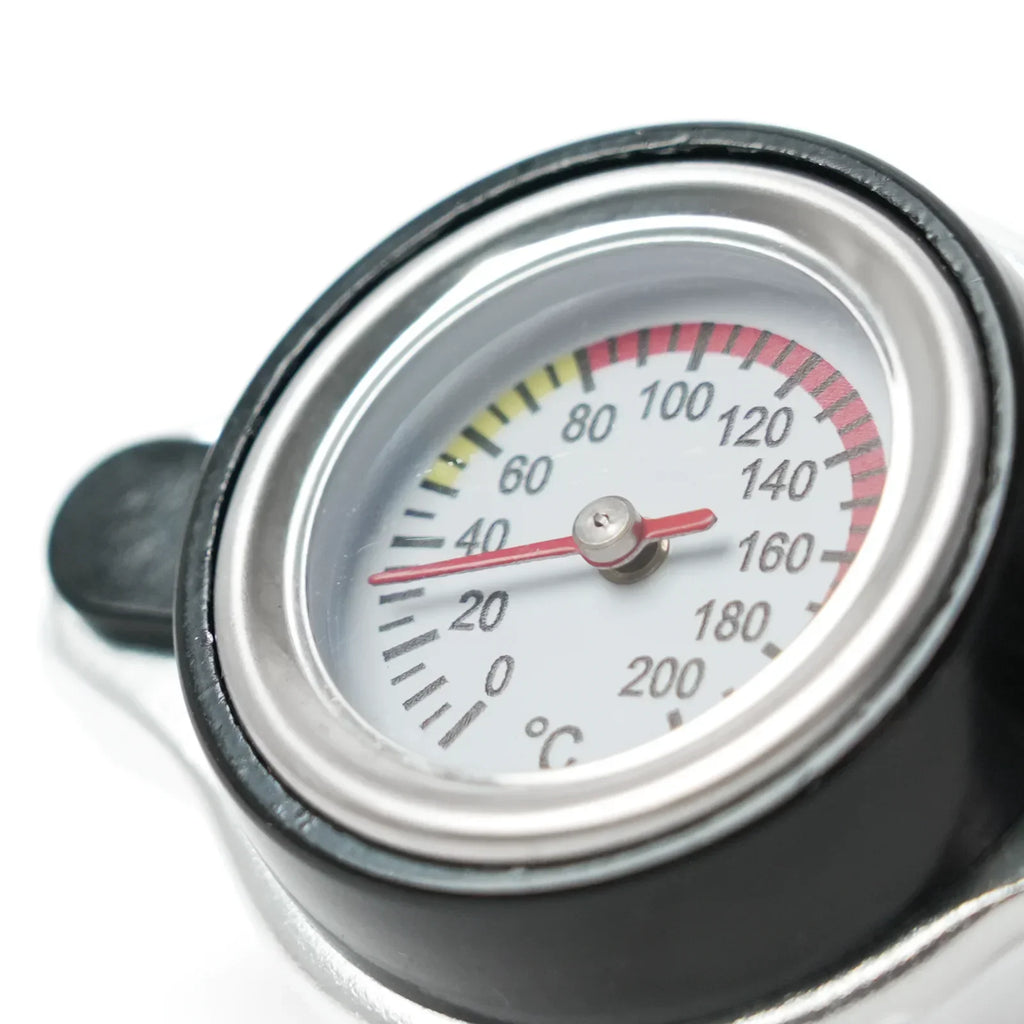 Red Thermo Radiator Cap Tank Cover Water Temperature Gauge w
