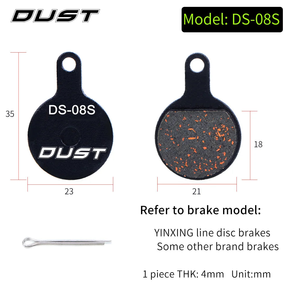 DUST 1Pair Semi-Metal Bicycle Hydraulic Disc Brake Pad MTB Mountain Bike Parts for SHIMANO XT XTR M315 SRAM Avid BB5 BB7 E1 E3