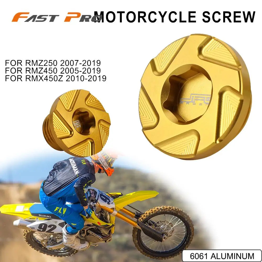 CNC Engine Timing Plugs Oil Filter Plug Cap For Suzuki RMZ25