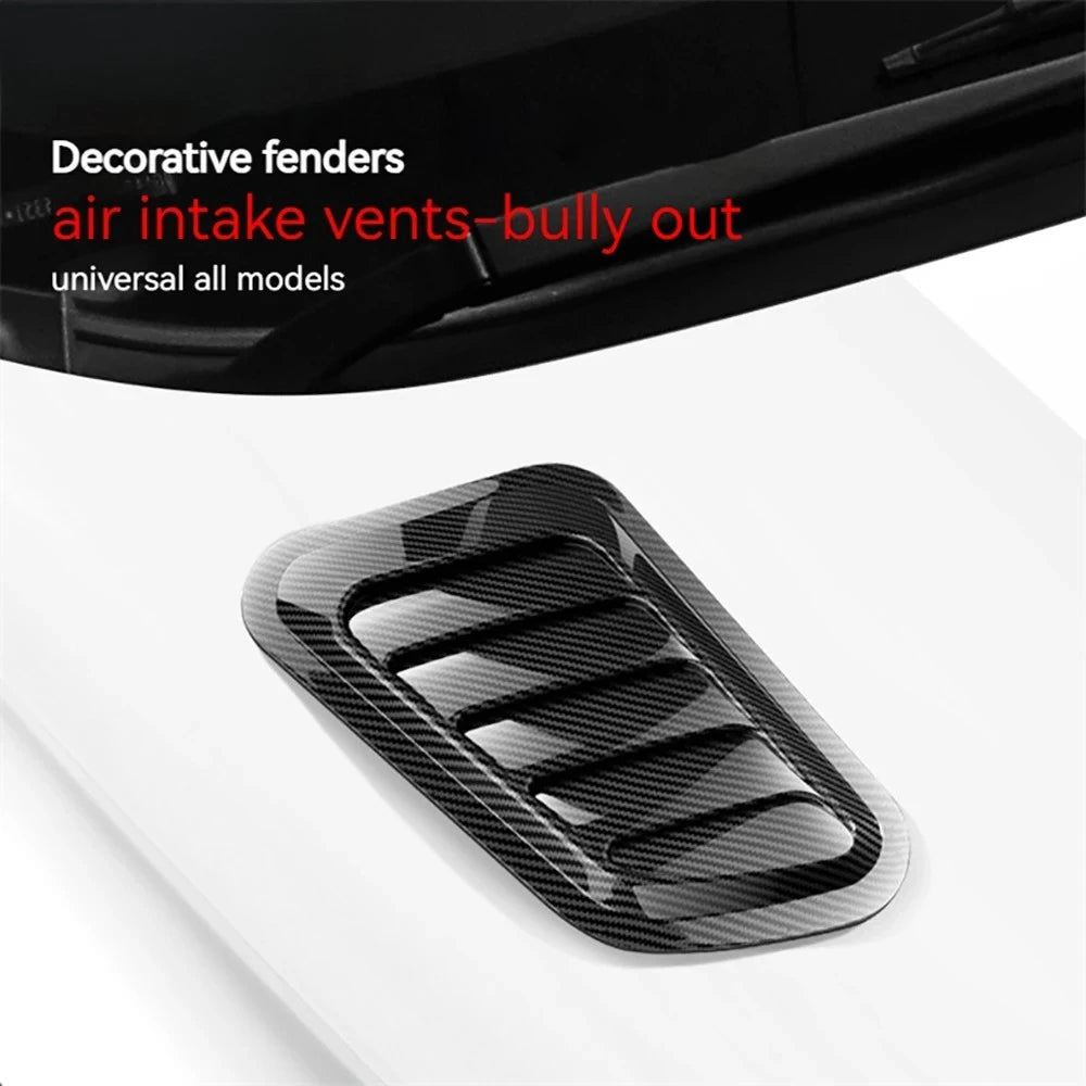 Universal Car Hood Scoop Carbon Fiber Air Intake Vent Cover 