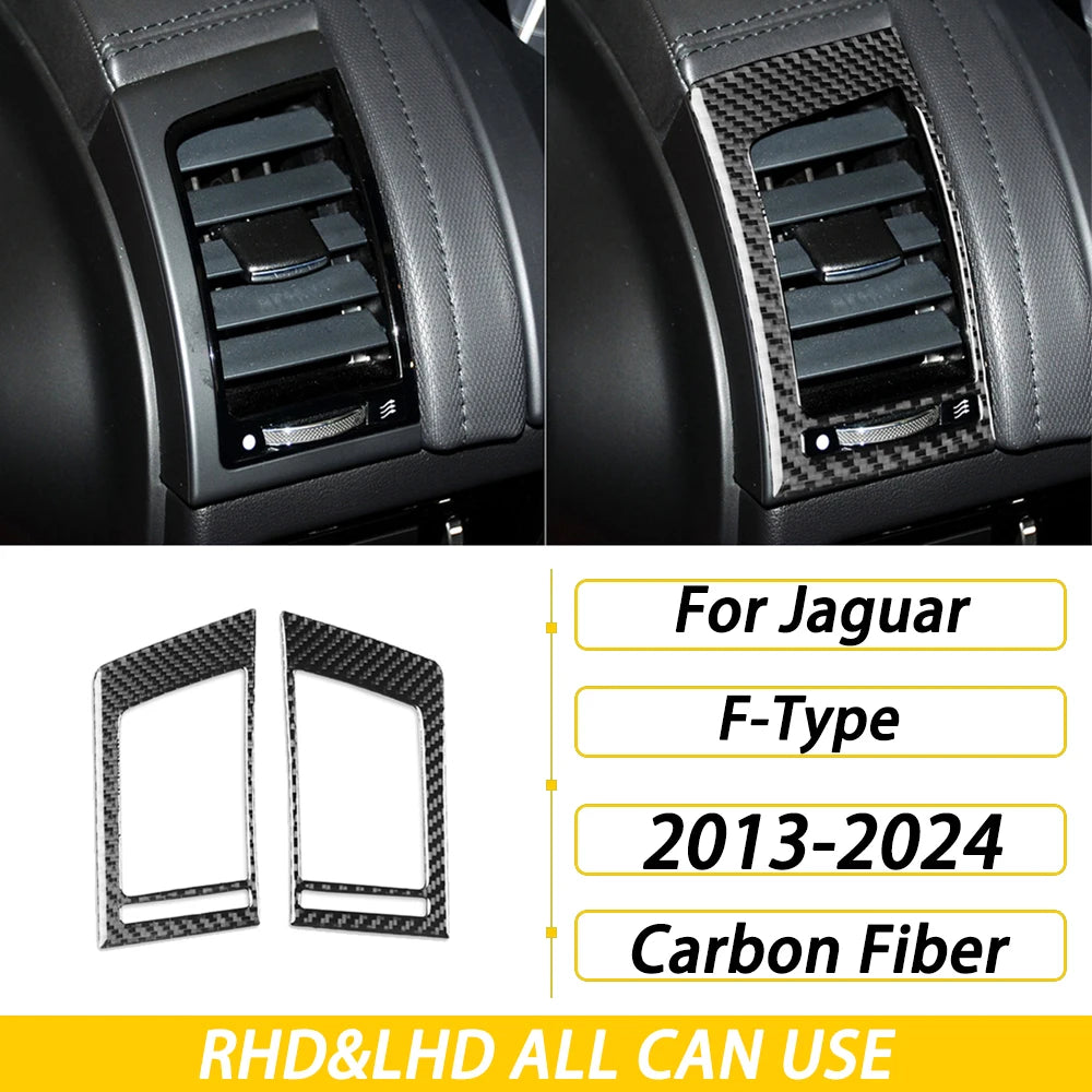 For Jaguar F-TYPE 2013-2024 Carbon Fiber Center Console Gear Shift Dashboard Air Vent Panel Trim Set Car Accessories Sticker