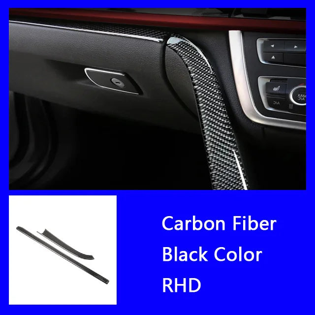 Carbon Fiber Car Co-pilot Panel Decoration Cover Trim Glove Box Switch Frame Sticker For BMW 3GT F30 F32 F34 Interior Accessorie