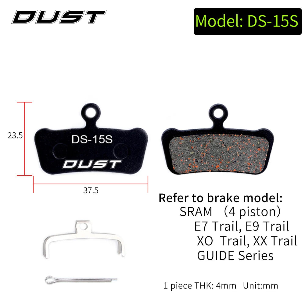 DUST 1Pair Semi-Metal Bicycle Hydraulic Disc Brake Pad MTB Mountain Bike Parts for SHIMANO XT XTR M315 SRAM Avid BB5 BB7 E1 E3
