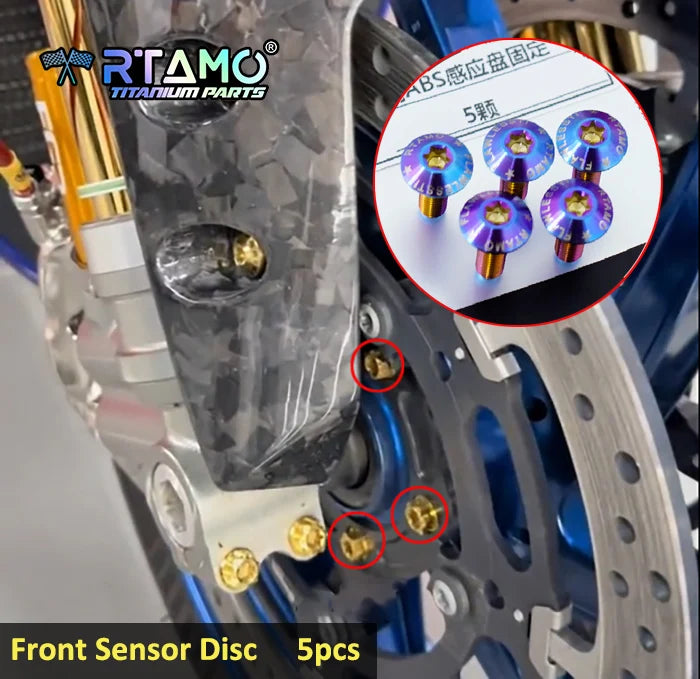 RTAMO Titanium Alloy Bolts for Yamaha YZF-R1 Front Caliper ABS Sensor Brake Disc Oil Tank Side Cover Screw Nuts Pin