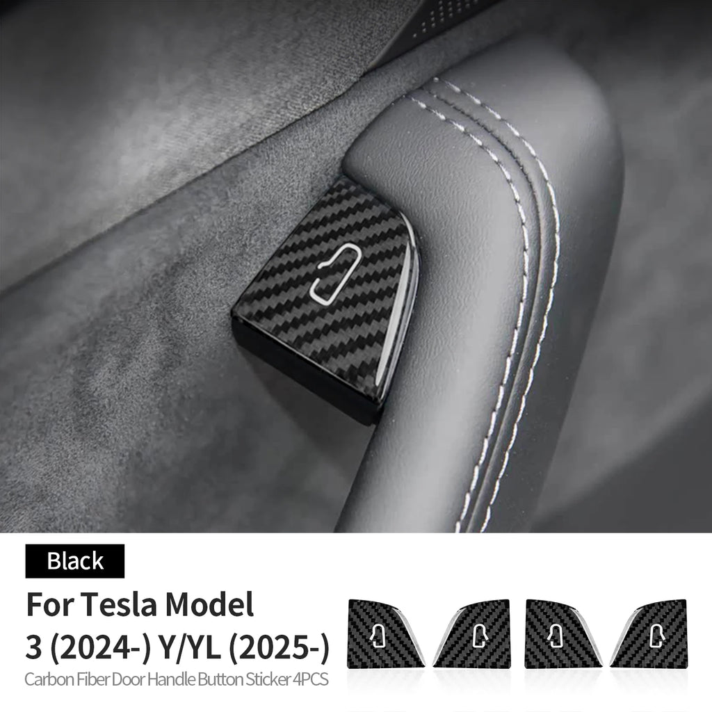 For Tesla Model3/Y/YL Juniper Carbon Fiber Car Interior Door Switch Button Protection Trim Stickers Anti Scratch Car Accessories