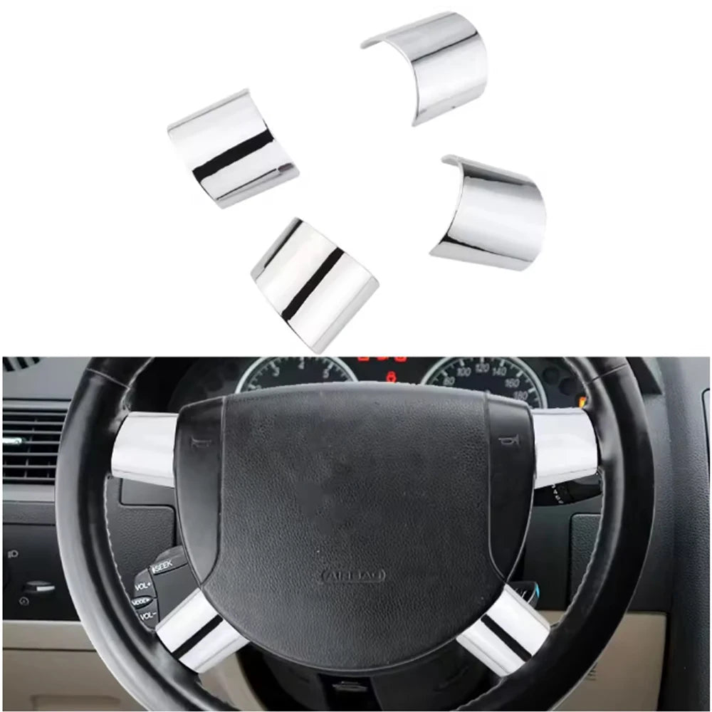 4Pcs/Set Interior Car Steering Wheel Panel Cover Trim Sticke