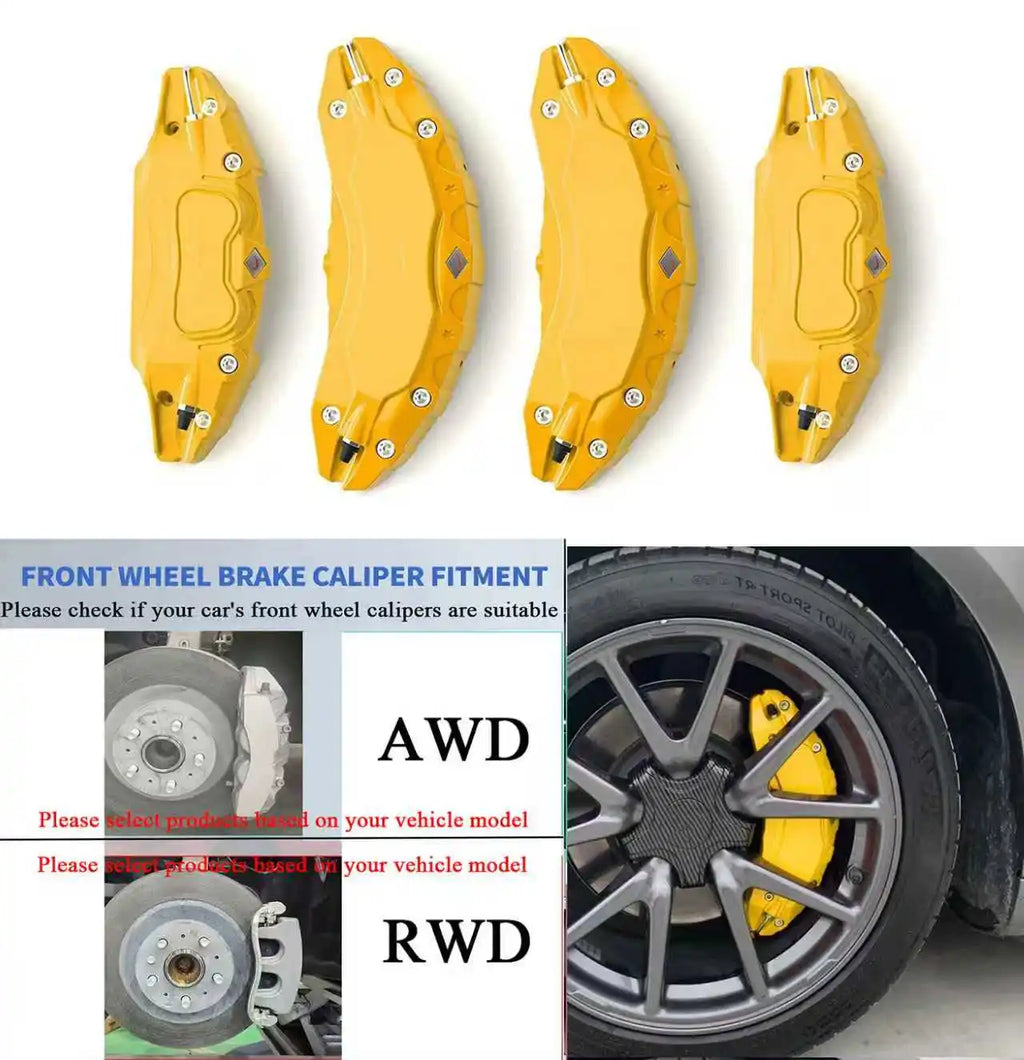 For Tesla Model Y Juniper Caliper Covers Set of 4 with Decals Brake Caliper Covers for Model Y Juniper 2025 2026 Accessories
