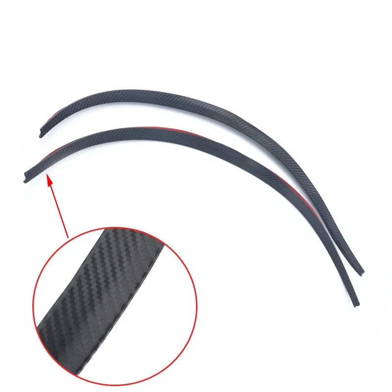 2/4pcs Universal Car Truck Black/ Carbon Fiber Body Kit trim Fender Flare Rubber Wheel Eyebrow anti-scratch Strip lip Stickers