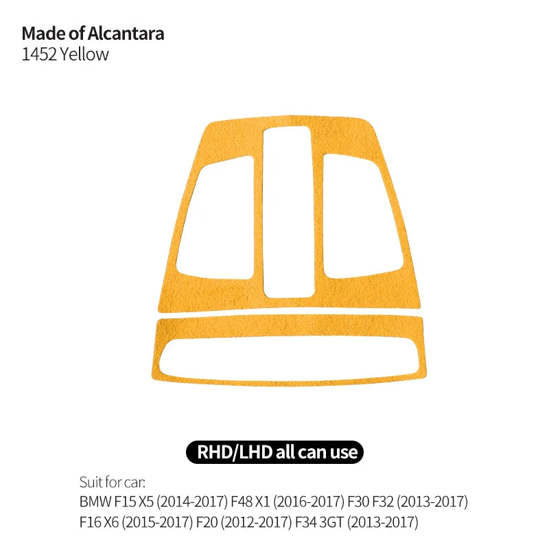 For BMW 1 3 4 Series F30 F32 F34 F15 F16 F20 F48 Made of Alcantara Car Reading Light Panel Trim Sticker Interior Accessories