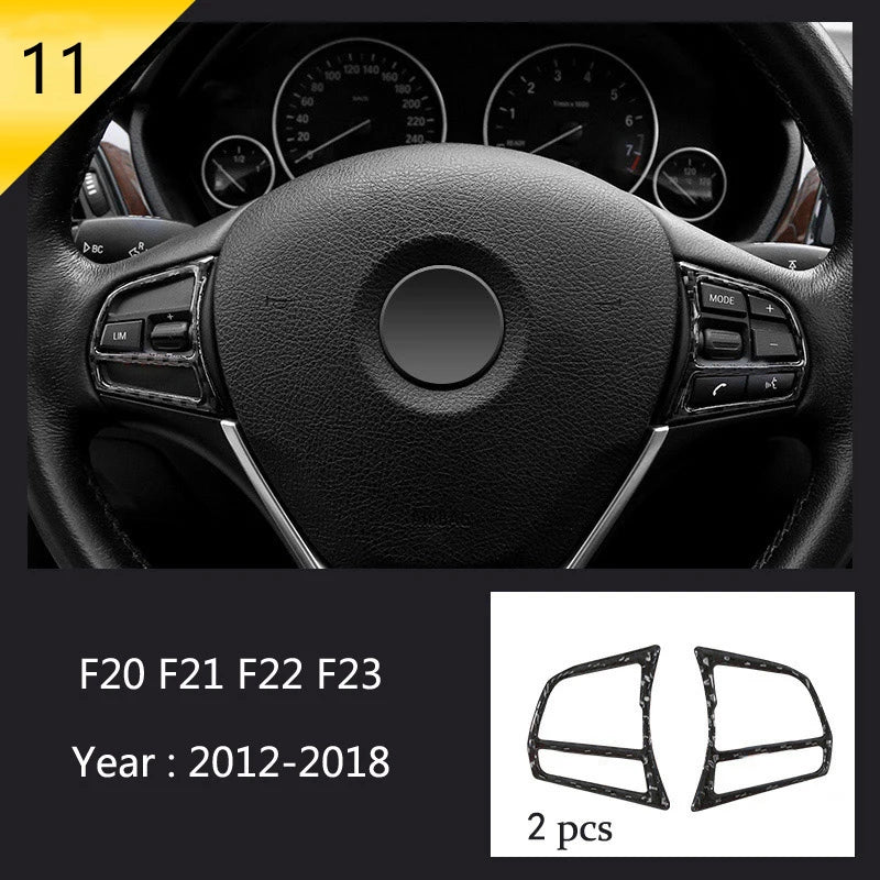 For BMW 1 2 Series F20 F21 F22 F23 Carbon Fiber Car Control CD Panel Cover Trim Air Conditioning Outlet Frame Decoration Sticker
