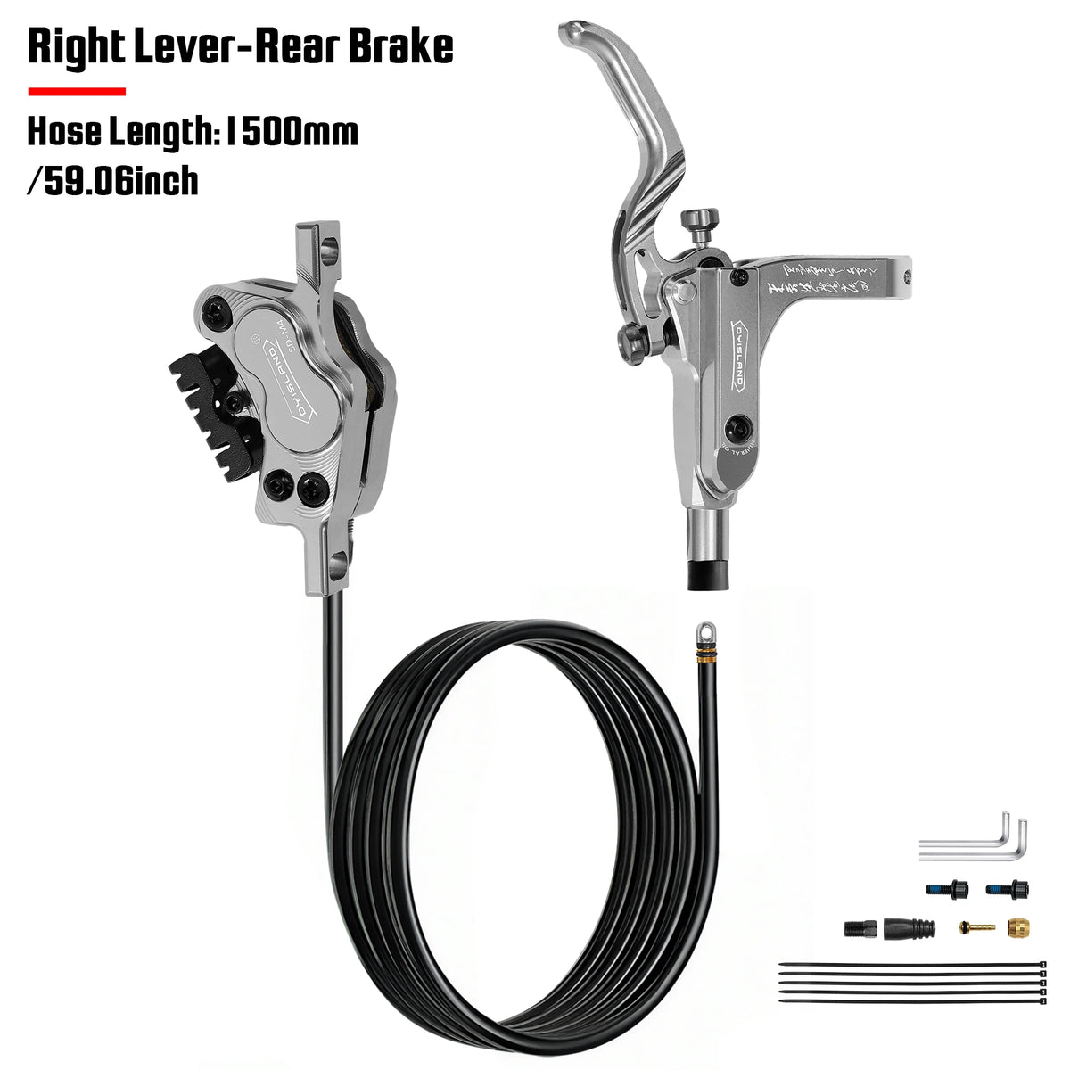 DYISLAND MTB 4pistons Hydraulic Disc Brake 850mm/1500mm Ceramic Cooling Brake Pads Oil Pressure AM DH Mountain Bike Disc Brake
