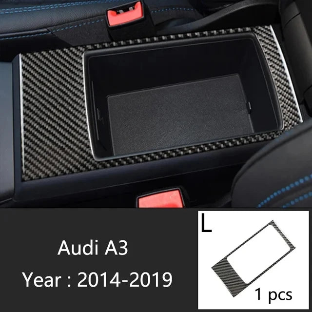 Carbon Fiber For Audi A3 8V S3 Car Interior Gearshift Air Conditioning CD Panel Door Armrest Cover Trim Stickers Accessories