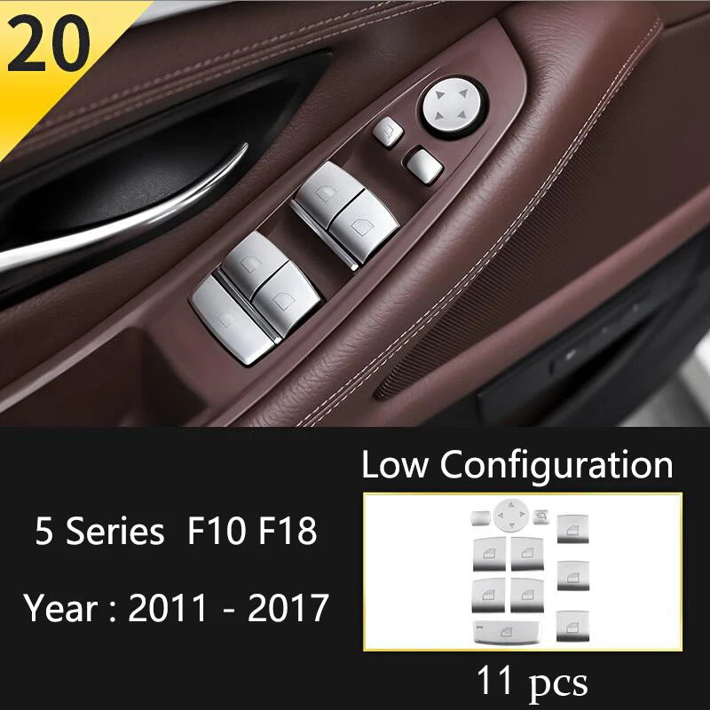 For BMW 5 Series F10 F11 F18 Accessories Stainless Steel Modified Interior Car Central Air Outlet Set Trim Sticker Frame Styling