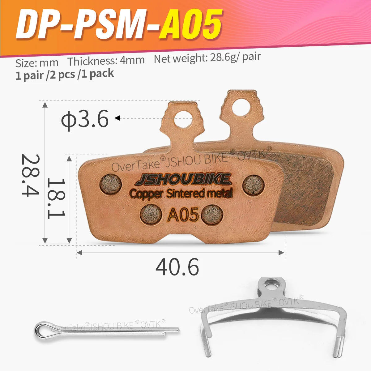 JSHOUBIKE 1/2/4/6/8/10 Pairs Sintered Metal Hydraulic Brake Pads for SRAM CODE CODE R CODE RSC SRAM AVID Code