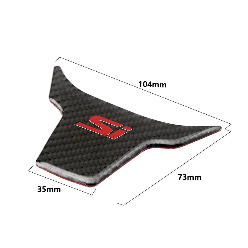 Car Steering Wheel Carbon Fiber Pattern Trim Si Emblem ABS S