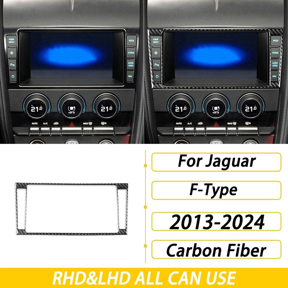 For Jaguar F-TYPE 2013-2024 Carbon Fiber Center Console Gear Shift Dashboard Air Vent Panel Trim Set Car Accessories Sticker
