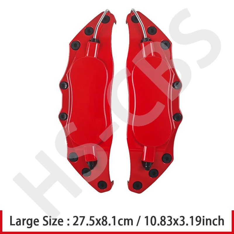 2/4Pcs L/M Metal Car Brake Caliper Cover Stickers Brake Disc Anti Dust Cover Protective Shell Wheel Auto Styling Accessories