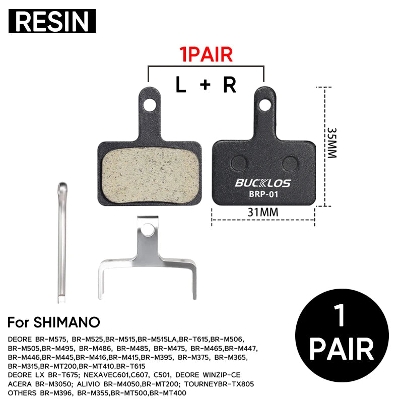 25 Pair BUCKLOS Brake Pads Bicycle Disc Brake Pad Resin/Meta