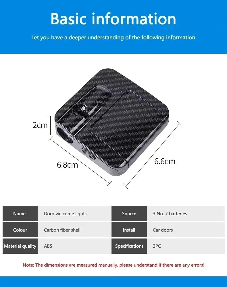 2Pcs Car Angel Wings Wireless Car Door Welcome Decorative Li