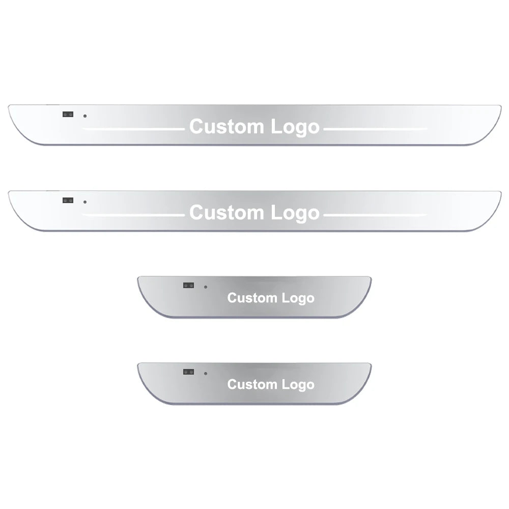 Customized Magnetic Car Door Sill Pedal Illuminated Lights Logo Infrared Sensor USB Charging Auto Scuff LED Threshold Plate Lamp