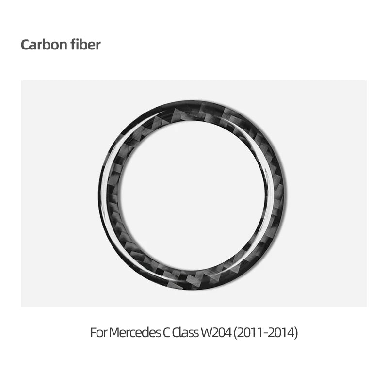For Mercedes Benz W204 W205 A C Class GLA CLA GLC Ignition Switch Key Hole Ring Trim Carbon Fiber Sticker Car Interior Accessory