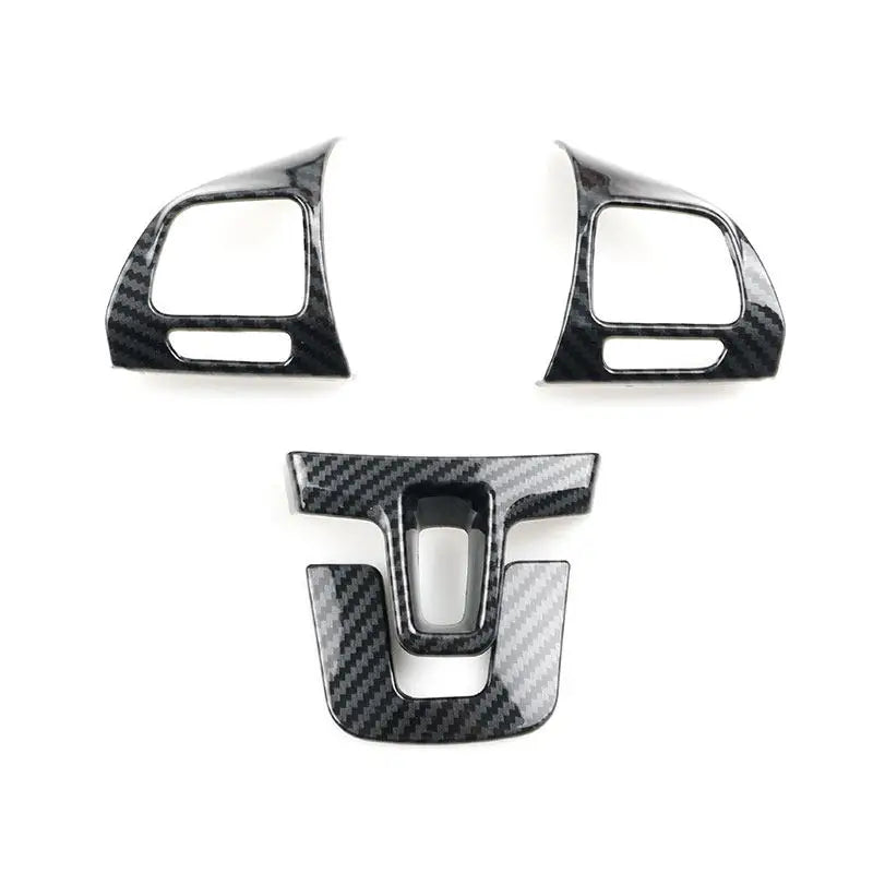 4Pcs Car Carbon Fiber Texture Steering Wheel Panel Cover Dec