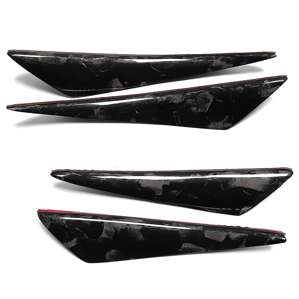 4Pcs Carbon Fiber Car Side Fins Canards Stickers Car Bumper Fin Spoiler Cover Trim For LEXUS IS200T IS250 IS350 ES300h GS350