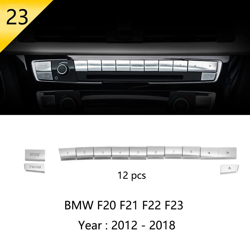 For BMW 1 2 Series F20 F21 F22 F23 Carbon Fiber Car Control CD Panel Cover Trim Air Conditioning Outlet Frame Decoration Sticker