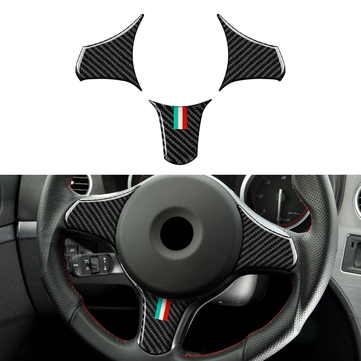 For Alfa Romeo 159 Brera Spider (2004-2011) Trim Accessories Car Steering Wheel Panel Cover Carbon Fiber Interior Stickers