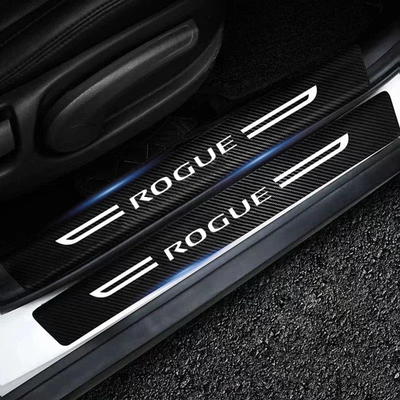 Car Accessories Carbon Fiber Door Threshold Sill Strip for N