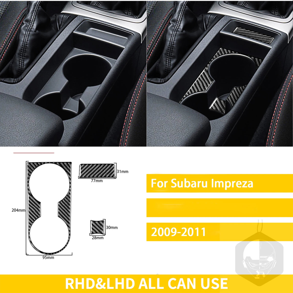 For Subaru Impreza 2009 2010 2011 Accessories Carbon Fiber Car Interior Gear Cuphold Panel CD Air Outlet Cover Trim Sticker