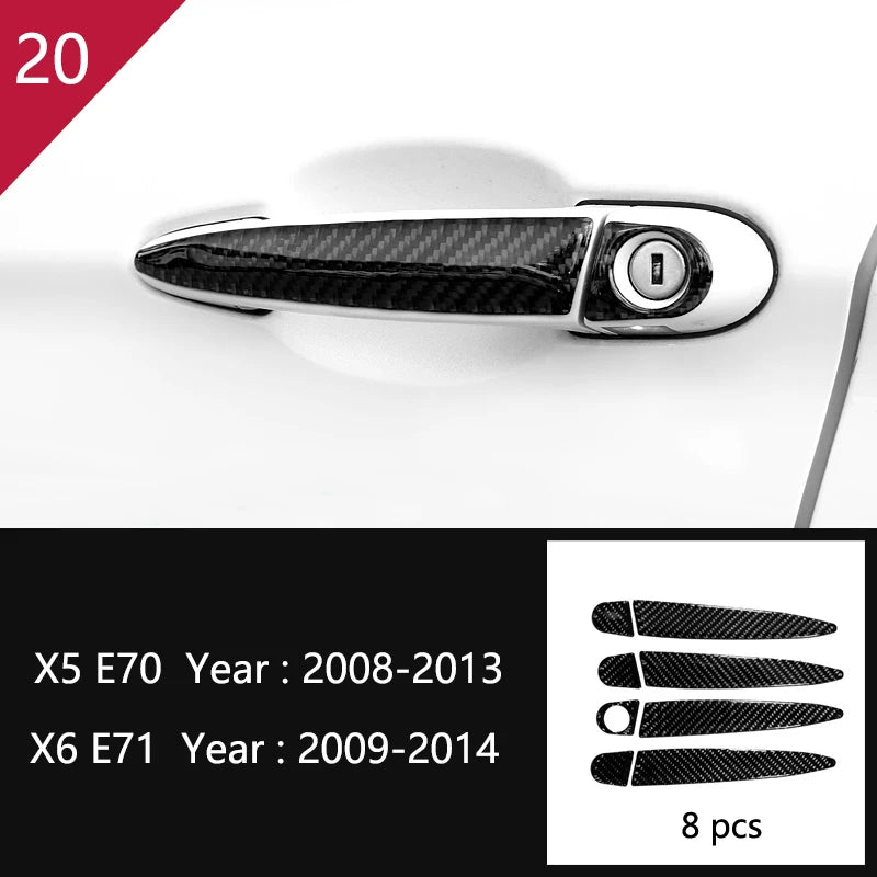 For BMW X5 X6 E70 E71 Accessories Car Interior Air Conditioning CD Console Panel Cover Decoration Trim Carbon Fiber Car Styling
