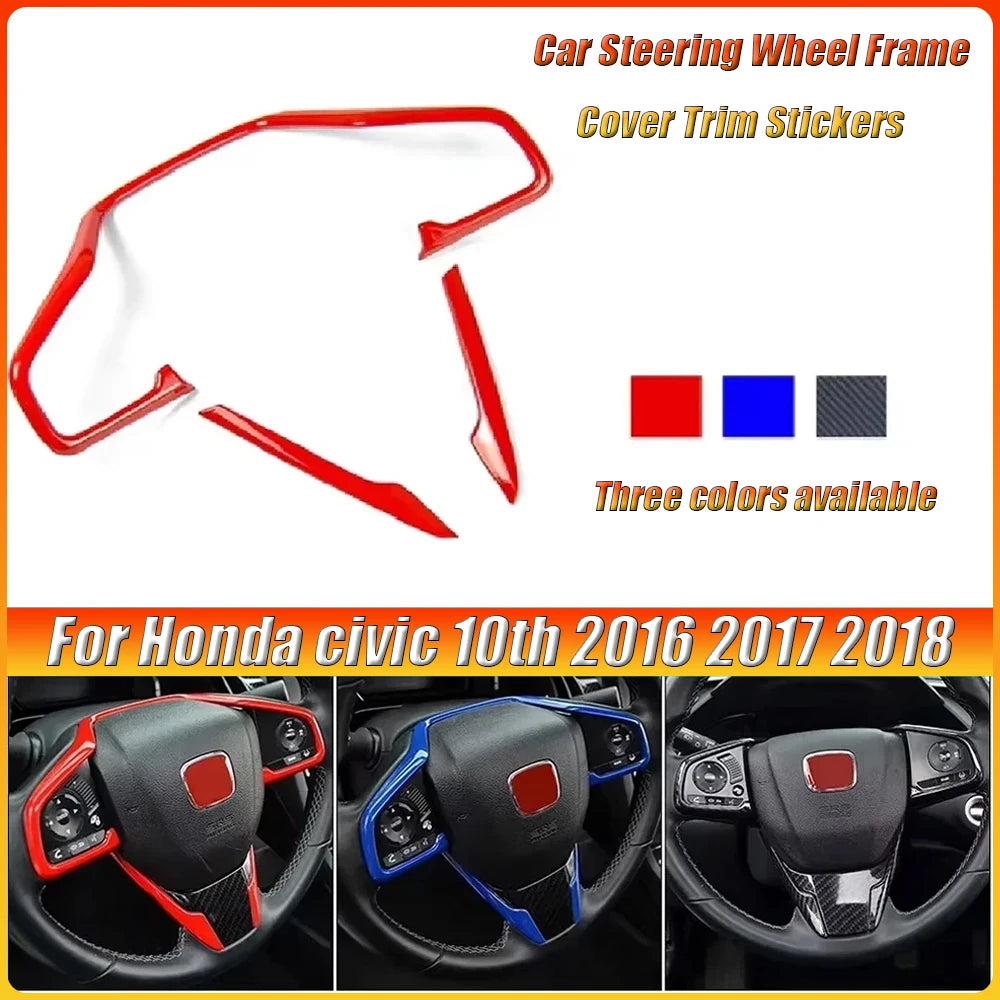 For Honda Civic 10th 2016 2017 2018 Carbon Fiber Style Car S