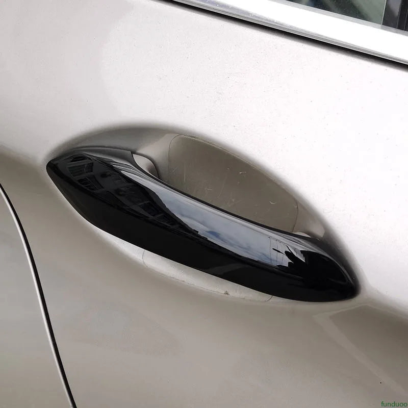 New Black Carbon Fiber Car Door Handle Cover Trim Auto Acces