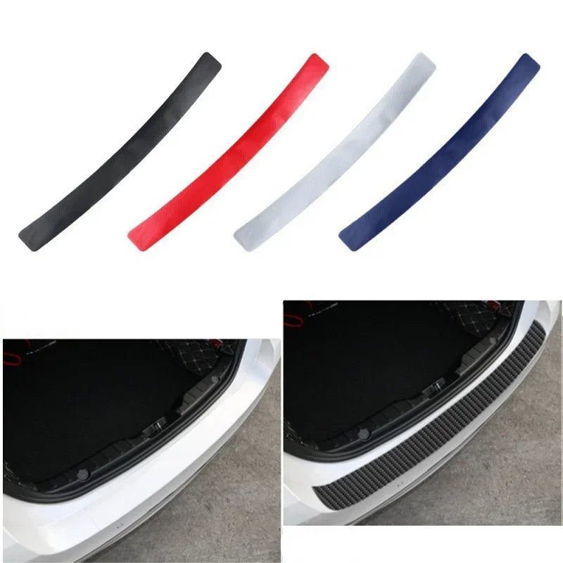 Universal Car Rear Guard Plate Sticker 3D Carbon Fiber Trim 