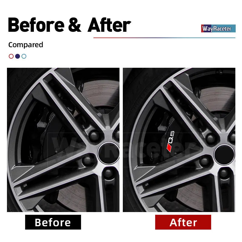 6 Pcs Top Vinyl Decal High Temperature Car Brake Caliper Sti