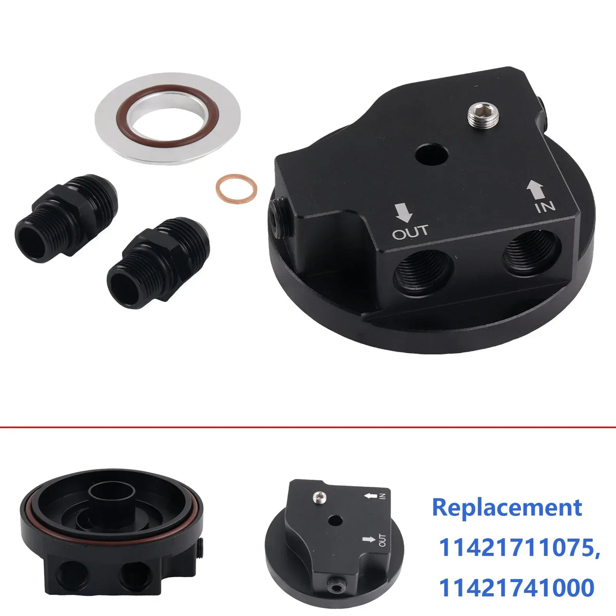 Oil Filter Cap With Cooler Fittings Upgrade Replacement 1142