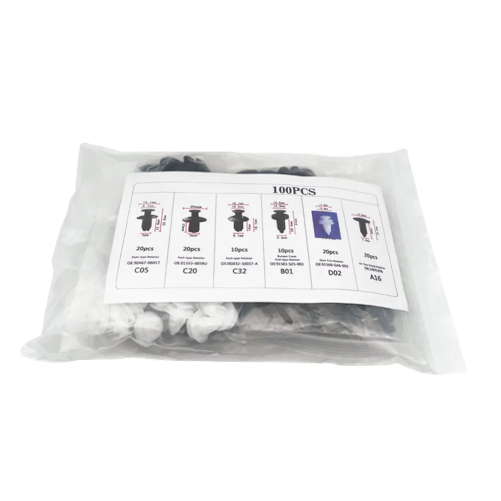 Car Fixing Clip 6 Size Fastener Car Plastic Clip Kit Body Bumper Rivet Door Trim Panel Retainer Car Interior Clips