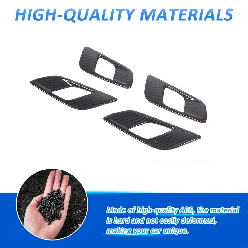 4pcs ABS Carbon Fiber Color Inner Door Open Handle Cover Tri