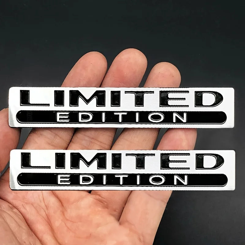 2PCS Limited Edition Emblem 3D Metal Badges Decal Sticker Auto Racing Sport Emblem for Rear Trunk Side Fender Car Motorcycle