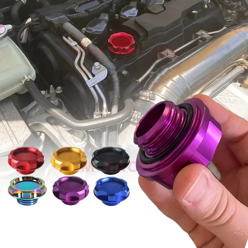 1Pc Car Engine Oil Cap Aluminum Radiator Fuel Filler Tank Co