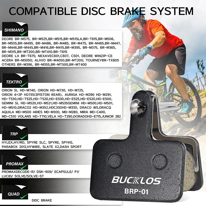 BUCKLOS Bike Brake Pad Resin Disc Pads For SHIMANO B01S Wear