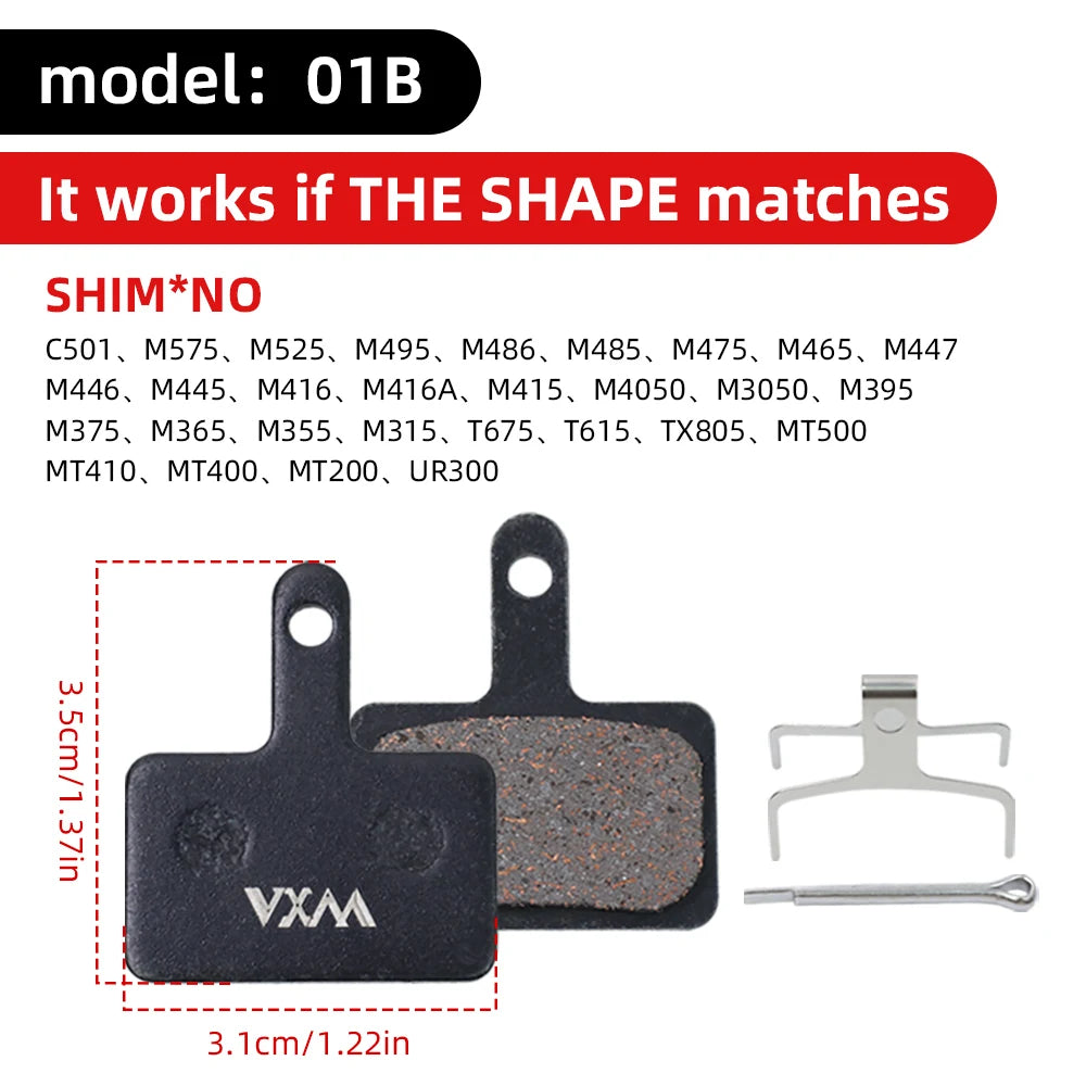 VXM Bicycle Hydraulic Disc Brake Pads MTB Bike Semi-Metal Road Cycling Wear Resistant Quiet Durable Brake Pad Part Accessories