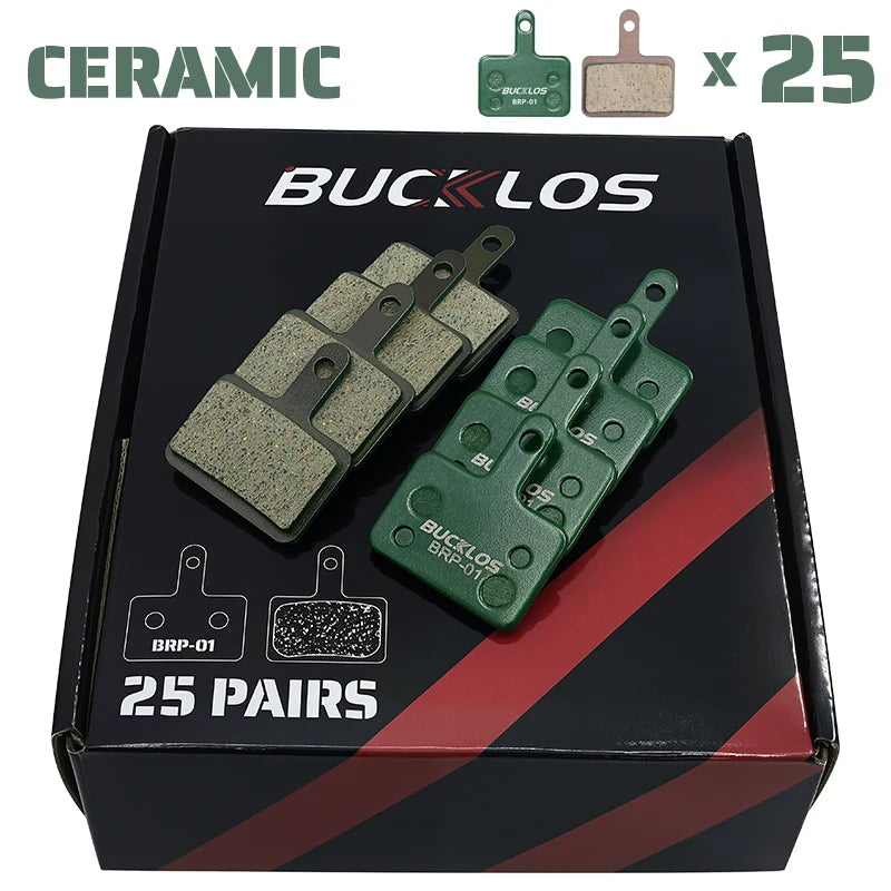 25 Pairs BUCKLOS Disc Brake Pads for SHIMANO B01S B05S Ceramic Resin Bicycle Hydraulic Brake Pads Road Mountain Bike Brake Pads