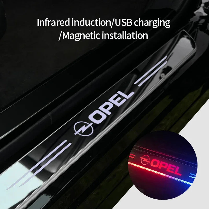 Car Acrylic LED Welcome Pedal Door Sill Light For Opel Zafir